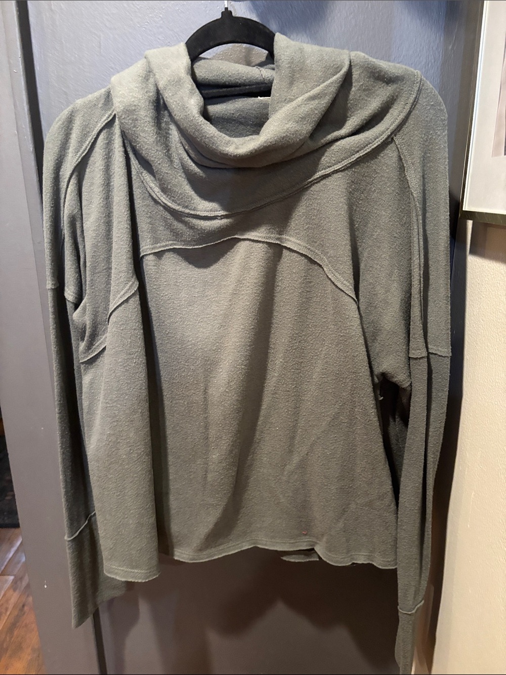 We The Free Olive Sage Cowl Neck Sweater
